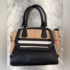 Elegant Black and Tan Satchel